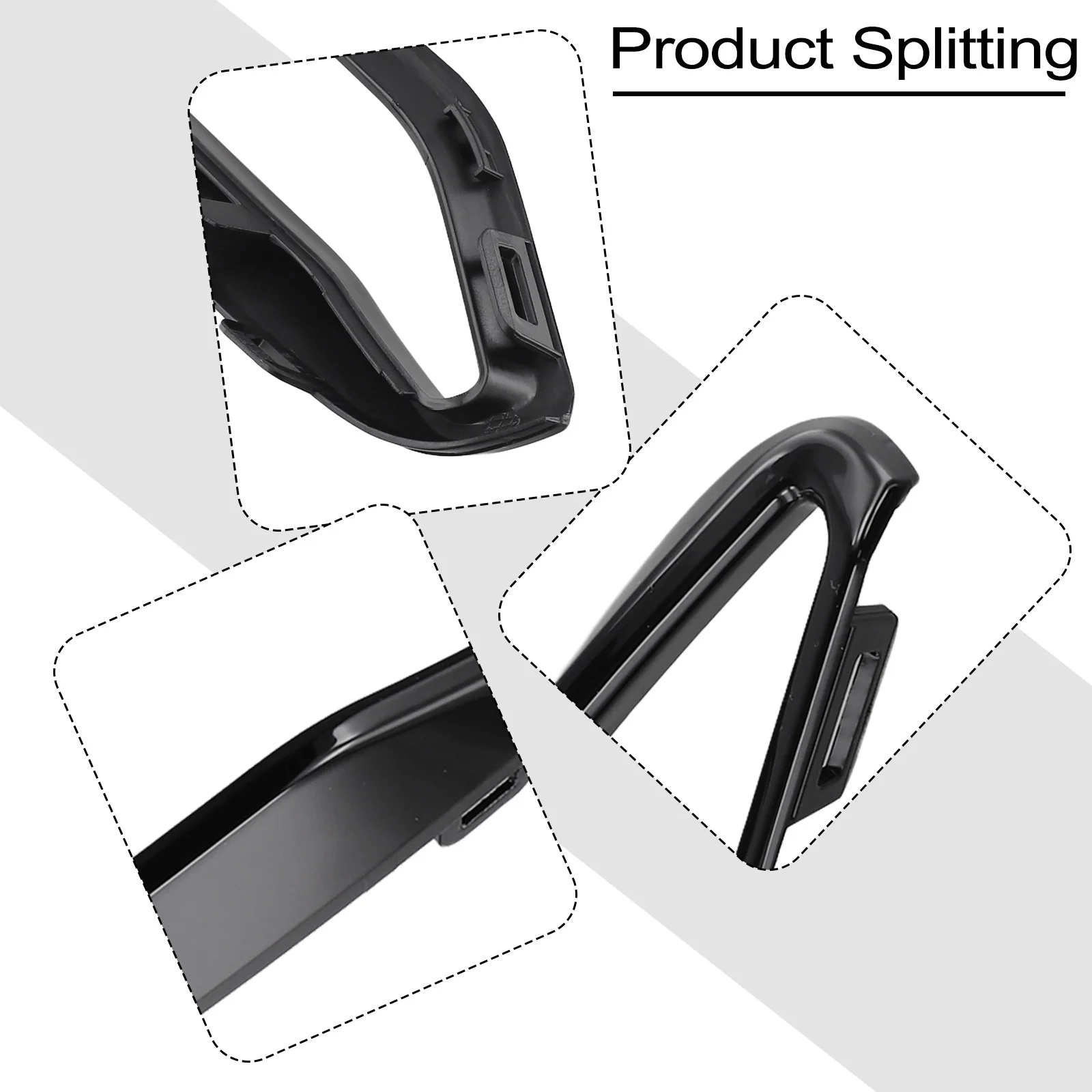 Black Front Bumper Trim Non-deformation Quick To Install Replacement Installation Wear-resistant Vehicle Repair