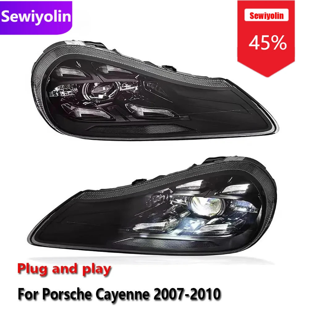 

Car DRL LED Headlight Assemblies For Porsche Cayenne 2007-2010 Fog DRL Brake Turn Signal Lamp Plug And Play