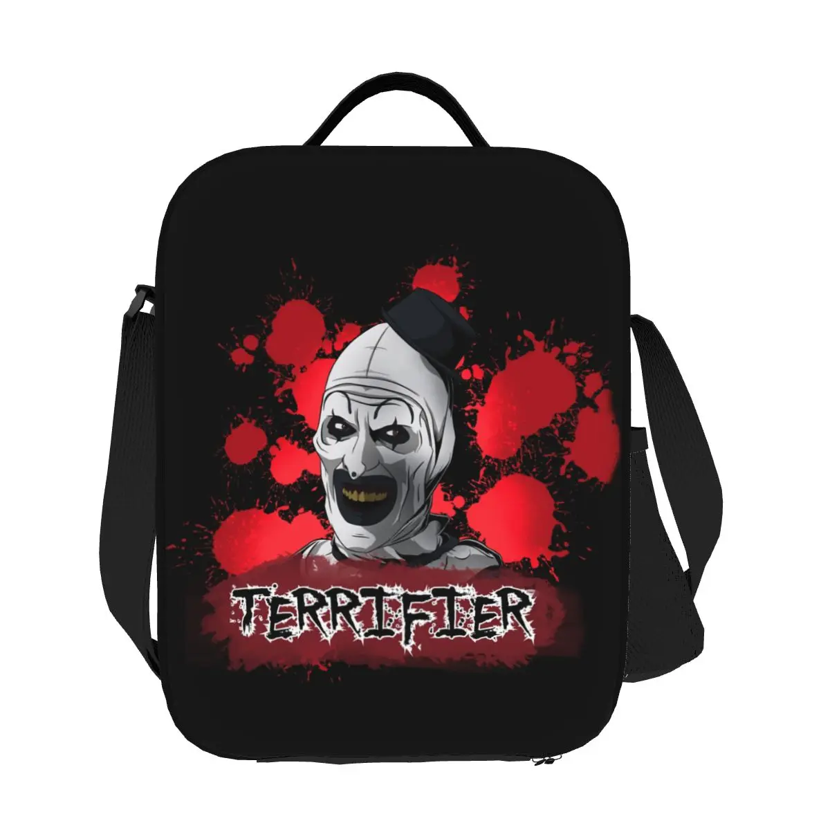 

Custom Terrifiers Movie Art Horror Slasher Halloween Thermal Insulated Lunch Bags Women Portable Lunch Container Bento Food Box
