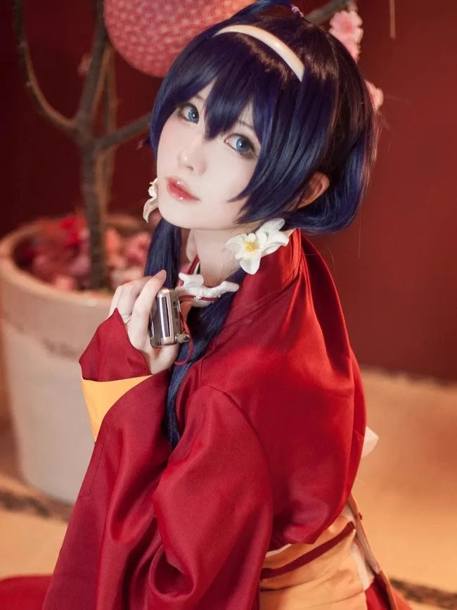 Izumi-Disfraz de Cosplay Kyouka para niñas, Kimono, traje de fiesta de Halloween con sombreros de Kyouka