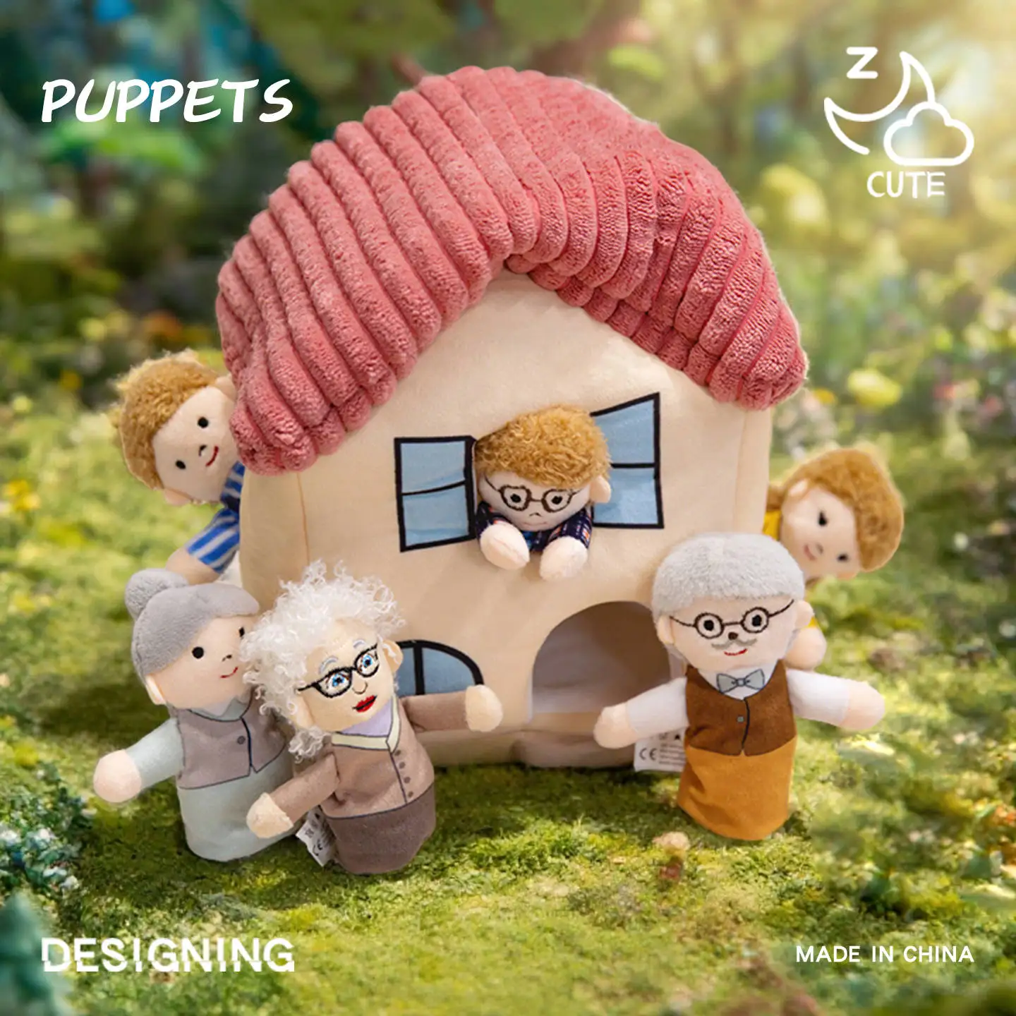 2025 Nieuwe Vingerpop Set Shell Huis Paddestoel kasteel Bloem Party Home Decor Schattig Grappig Knuffels Schattige Kinderen Verjaardagscadeautjes