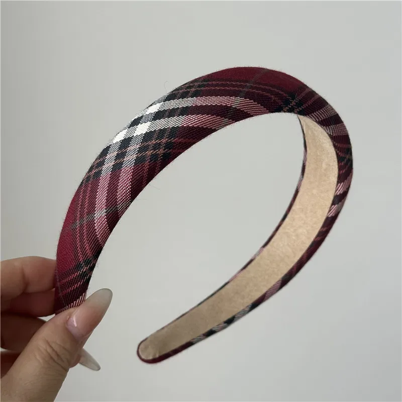 Plaid Headband Simple Face Washing Pressure Hair Band Hair Accessories Elegant Hair hoop versatile go out Mori Style Headband