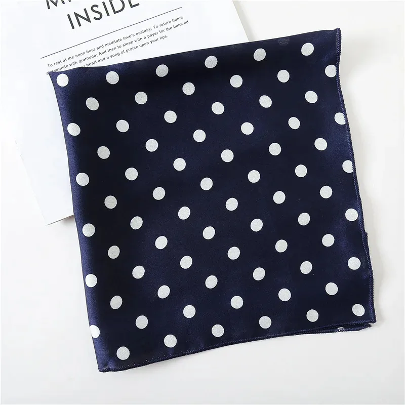 

50cm Small Square Women Bandana Dot Print Designer Female Scarf Nandkerchief Thin Scarves Head Neck Wrap