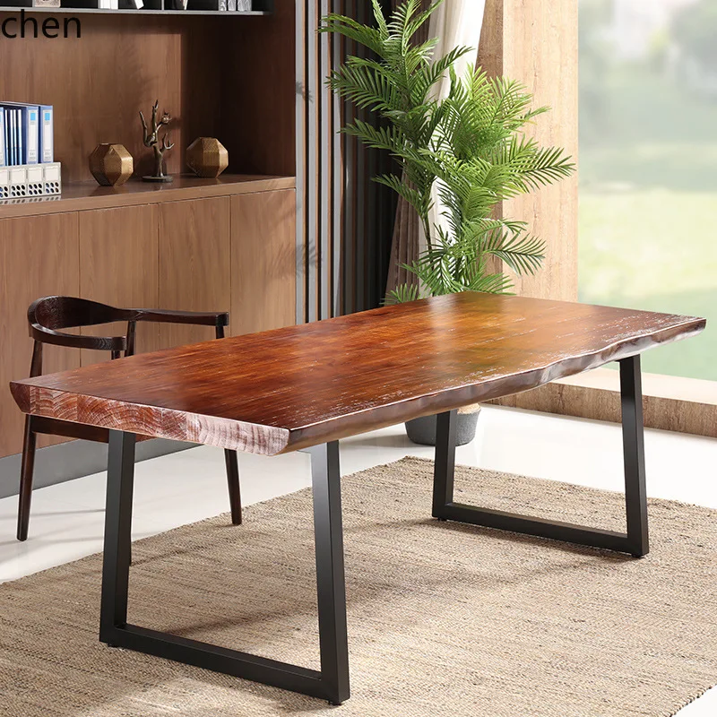 

HYS Large Board Office Computer Desk Writing Desk and Chair Set Entrance Workbench Conference Table Long Desk
