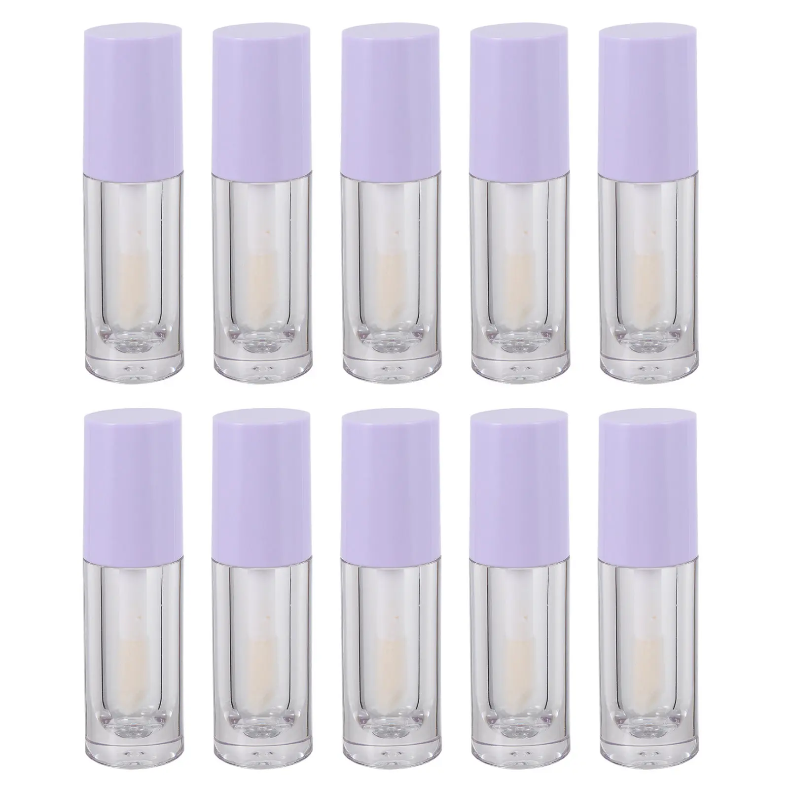 10개 6ml 립글로스 튜브 빈 투명 여행용 병 브러시 포함 DIY 립 오일 밤 액체 블러쉬 휴대용 내구성