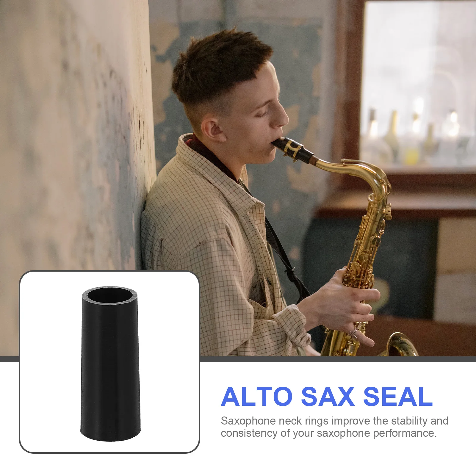 

4pcs Saxophone Neck Rings Silicone Alto Sax Sleeves Repair Parts For Saxophone Accessories Bend Neck Joint