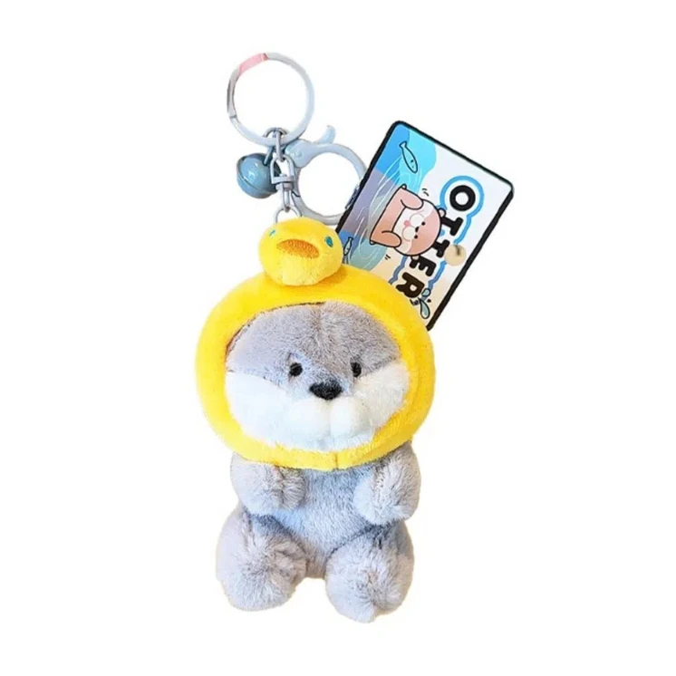 Animals Doll Cartoon Otter Keychain Decorations Keys Accessories Plush Otter Bag Pendant Soft Stuffed Duck Fish Shape