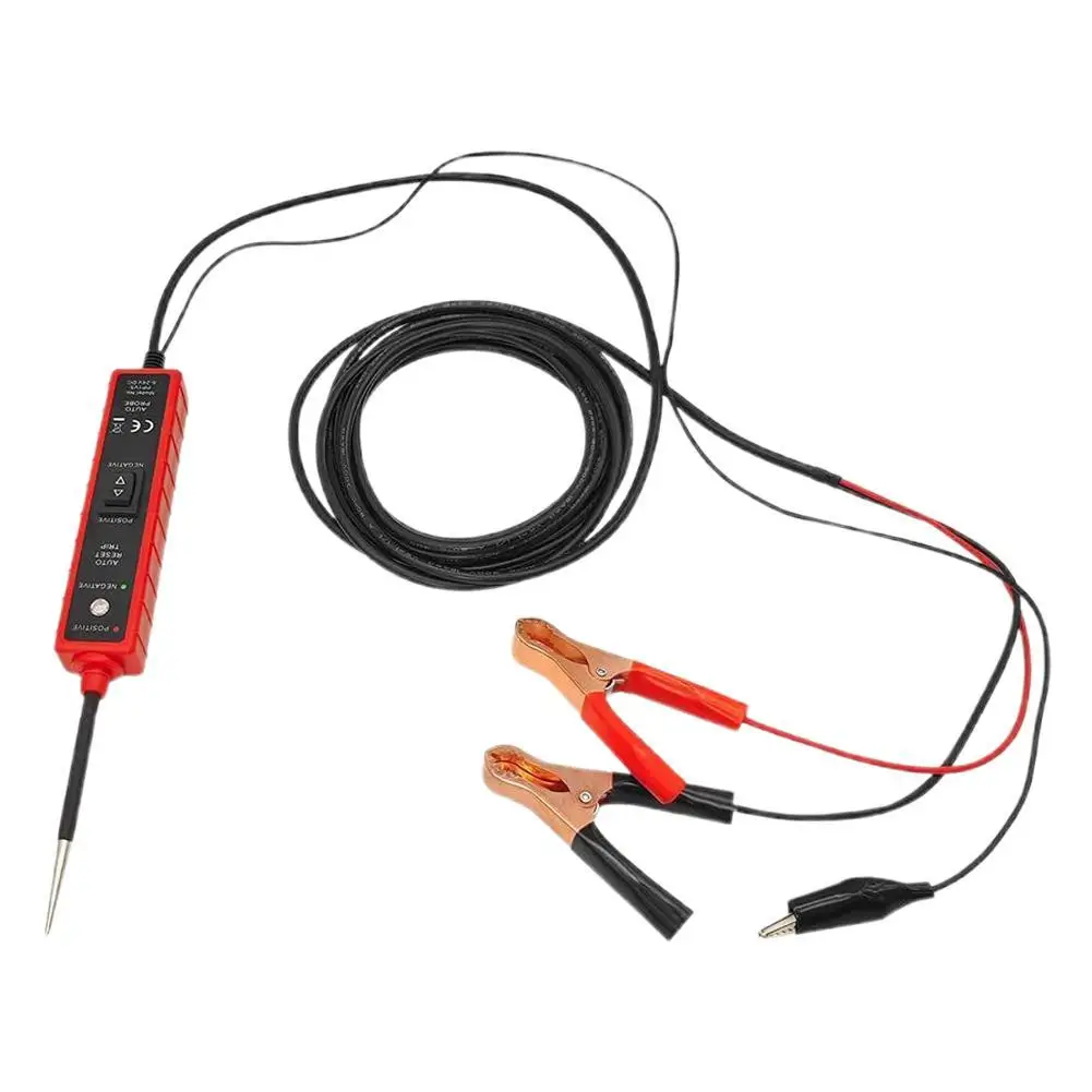 

Тестер напряжения автомобильного аккумулятора, положительный отрицательный зонд, функция самотеста, автоматический диагностический инструмент для электрической системы автомобиля