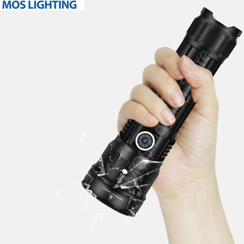 Super Bright Multifunction LED Flashlight Portable Torch USB Rechargeable Self Defense Outdoor Camping Tactical EDC Flash Light