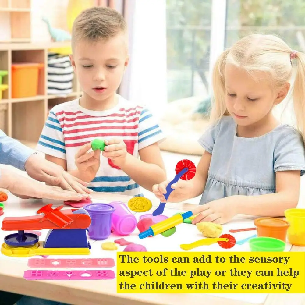 Plasticine Model Playdough Gereedschap Set voor Kinderen 3D Spuit Roller Indruk Mallen Spelen Deeg Gereedschap Kit Klei Ambachtelijke Speelgoed Gift