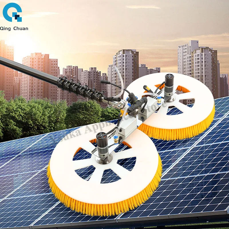 Solar Panel Cleaning Machine Robot Equipment Tools Double head 2 m  3 m  5 m automatic electric telescopic