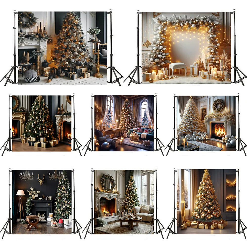 

Christmas Tree Theme New Year Festival Party Backdrop Decor Winter Christmas Eve XMAS Background Banner Kids Photography Props