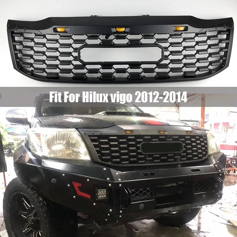 

FIT FOR HILUX VIGO 2012-2014 MESH MASK RACING GRILLE GRILLS PICKUP CAR AUTO EXTERIOR PART