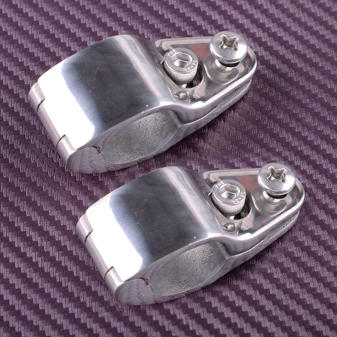 

2Pcs 1" 25mm Silver Stainless Steel Boat Yacht Bimini Top Fitting Hinged Jaw Slide Marine Hardware