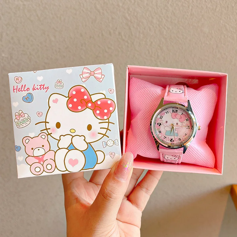 Sanrio cartoon watch Kuromi Pointer Watch Hello Kitty cute toys Watch boys and girls watch gift with gift box Christmas gifts