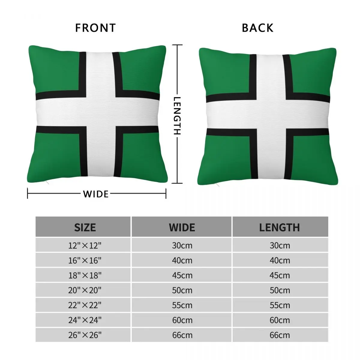 Flag Of Devon England Square Pillowcase Polyester Linen Velvet Creative Zip Decor Throw Pillow Case Car Cushion Cover 18
