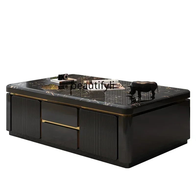 

LJYCy56 A16 Modern Simple and Light Luxury Marble Solid Wood High-End Coffee Table High-End Living Room Home Small Apartment Hig