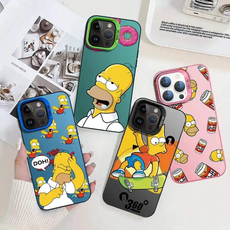 Case For Apple iPhone 15 11 13 14 Pro Max 12 15 Plus 11Pro High-Level Matte Phone Cover Simpsons Family