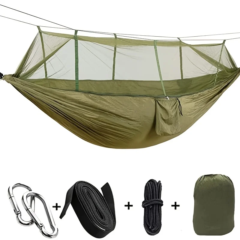 Relax in Comfort: Portable Nylon Camping Hammock for Backpacking, Travel, Beach, and Yard（102.36*55.12inch）