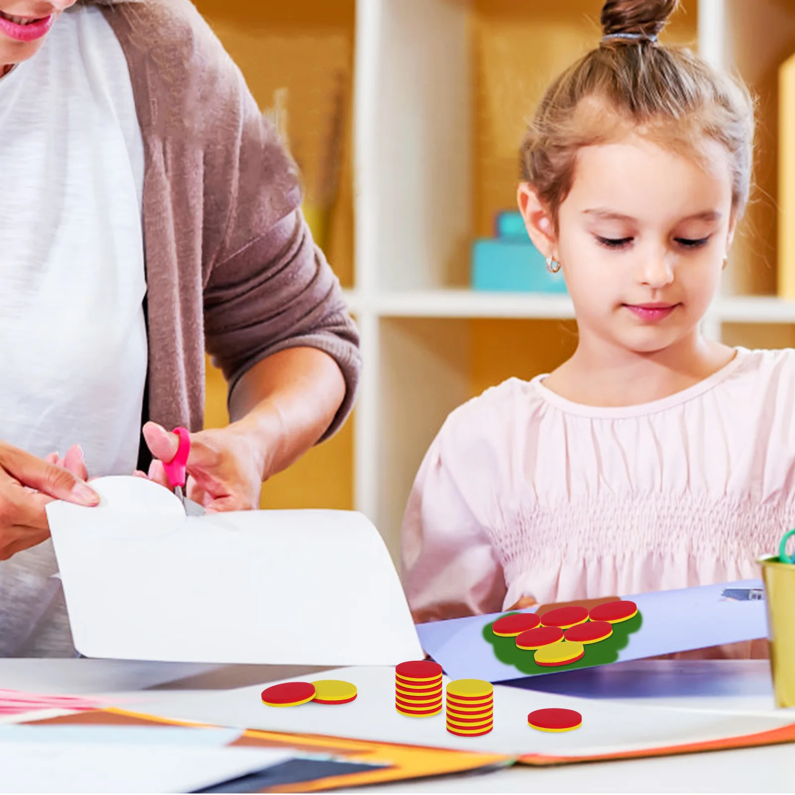 Kleurrijke schuimschijven Wiskundetellers Chips Manipulatives voor kinderen Bordspellen Blokken tellen Speelgoed Speelgoed