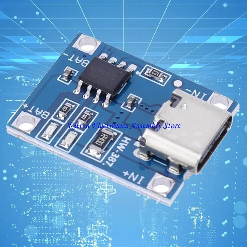 96GD TP4056 5V 1A Módulo carregamento para bateria 18650 com porta USB microed e USB2.0 compatível