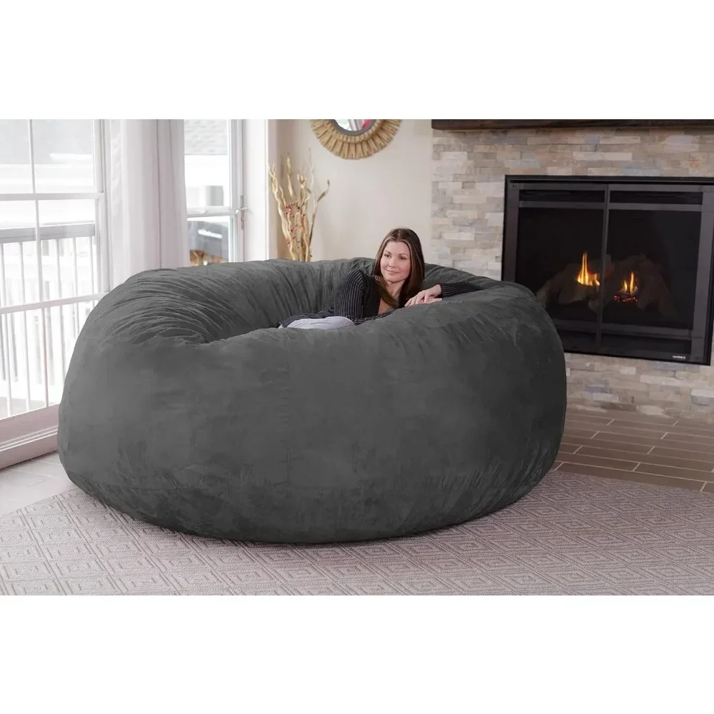 Bean Bag Chair, 8 Ft, Memory Foam, Beans Bags Furniture,Adult Ultra Soybean Bags Chair with Soft Microfiber Cover, Bean Bag Sofa