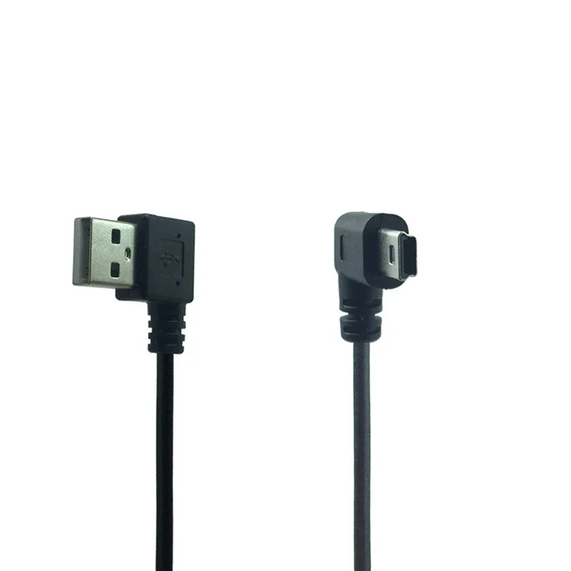 New Mini USB Male 90 Degree Left Angled to USB Male Right Angled Cable Sync Data Charge 0.2m