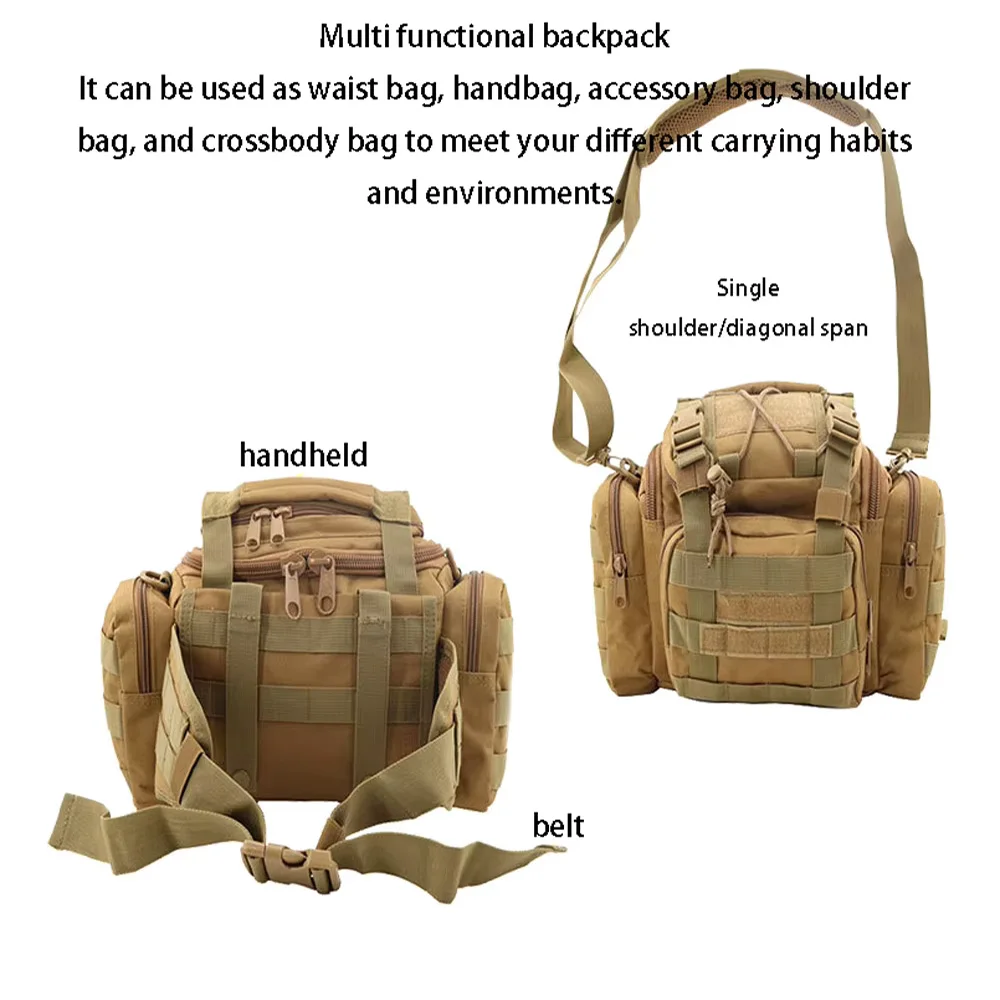 Outdoor Multifunctional Tactical Leisure, Fishing, Cycling Waist Bag, Large Capacity Shoulder Bag Camping Waist Hunting Bag