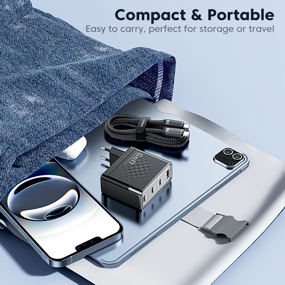 Toocki 140W GaN شاحن PD3.1 QC4.0 3.0 SFC2.0 SCP PPS سريع USB C شاحن لأجهزة الكمبيوتر المحمول ماك بوك آيفون 17 16 سامسونج هواوي شاومي