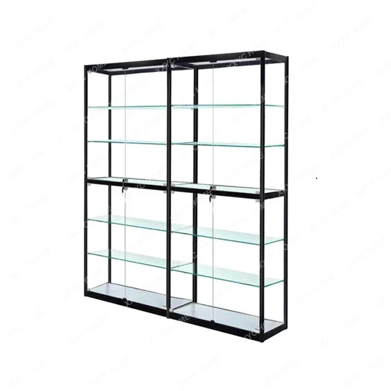 custom.Custom Shopping Mall Glass Cabinet Full Aluminum Frame Glass Display Showcase With LED Lighting