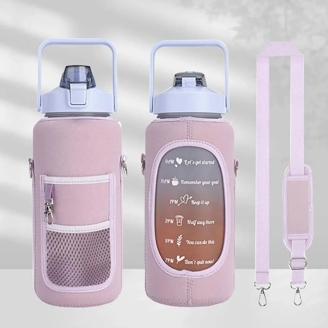 1PC - Water Bottle Cover Bag Pouch With Adjustable Straps Neoprene Water Pouch Holder Shoulder Strap Bottle Carrier Insula