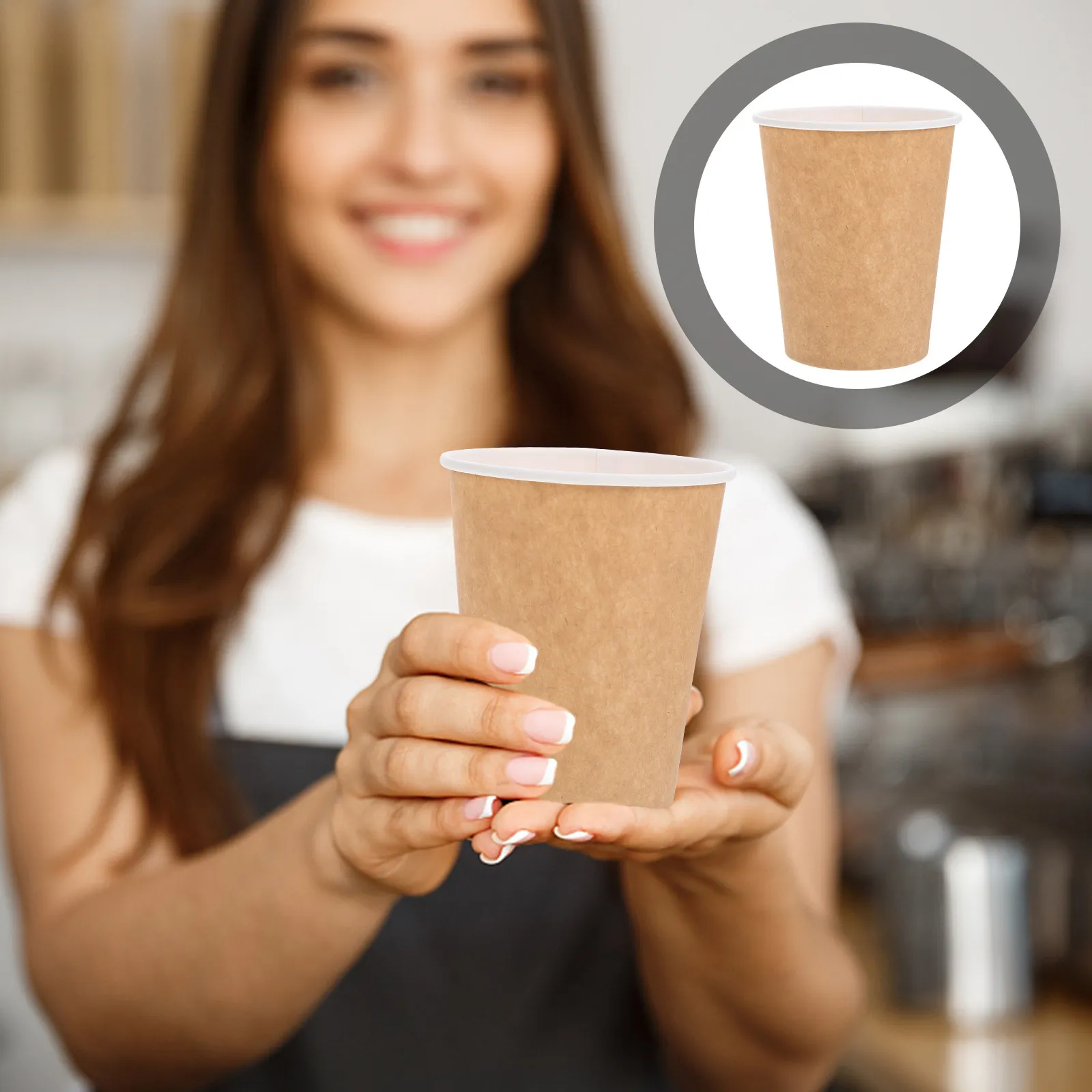 50Pcs Sturdy Shape Paper Water Cups Disposable Coffee Cups for Office Party Banquet Hygienic Safe Eco Friendly Thick Design