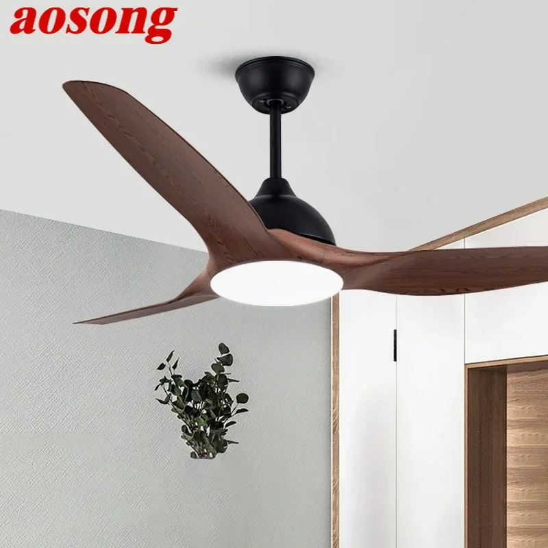 

OUFULA Nordic LED Fan Light Modern Minimalism Restaurant Living Room Study Ceiling Fan Light Remote Electric Fan Light