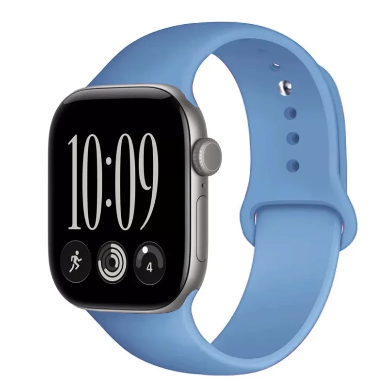 Silicone Strap For Apple Watch Band 45mm 46mm 44mm 41mm 40mm 42mm Sport Correa Bracelet iWatch Series 12 11 10 SE 9 8 Ultra 4 3