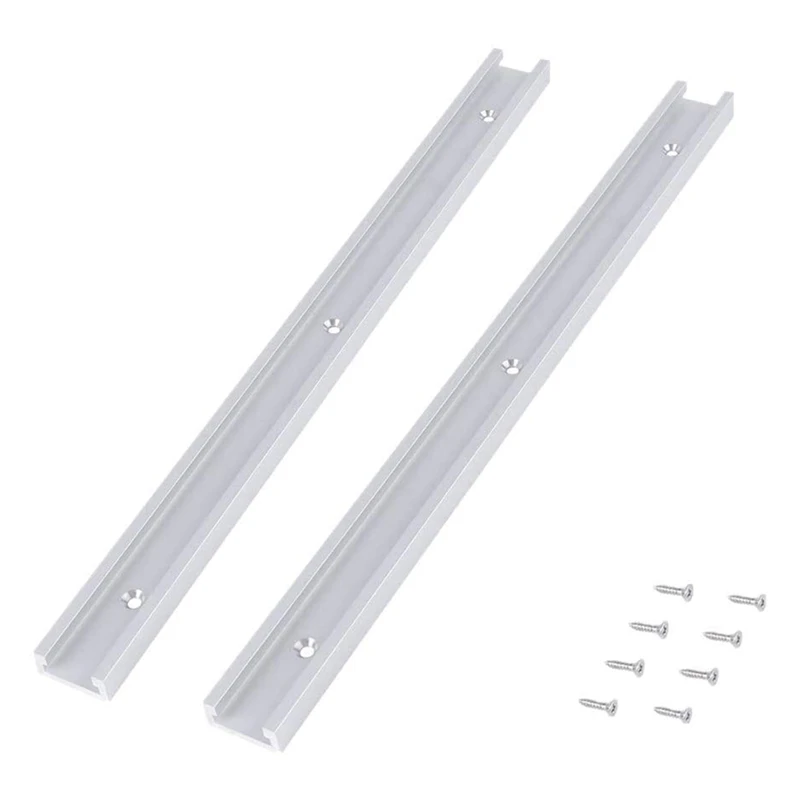 

2 Pieces T-Rail Ramp, 400 Mm Aluminium Alloy T-Slot With Self Tapping Screws Tool Woodworking