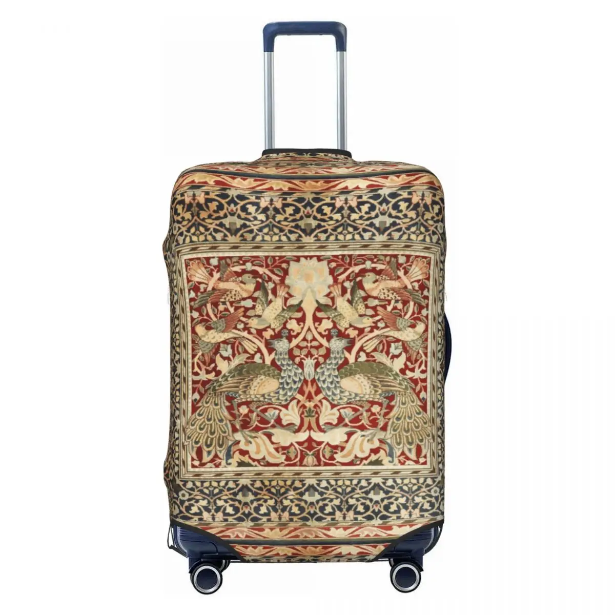 

Забавный винтажный чехол для багажа William Morris на заказ, эластичный текстильный узор с цветочным узором, чехлы для дорожных чемоданов