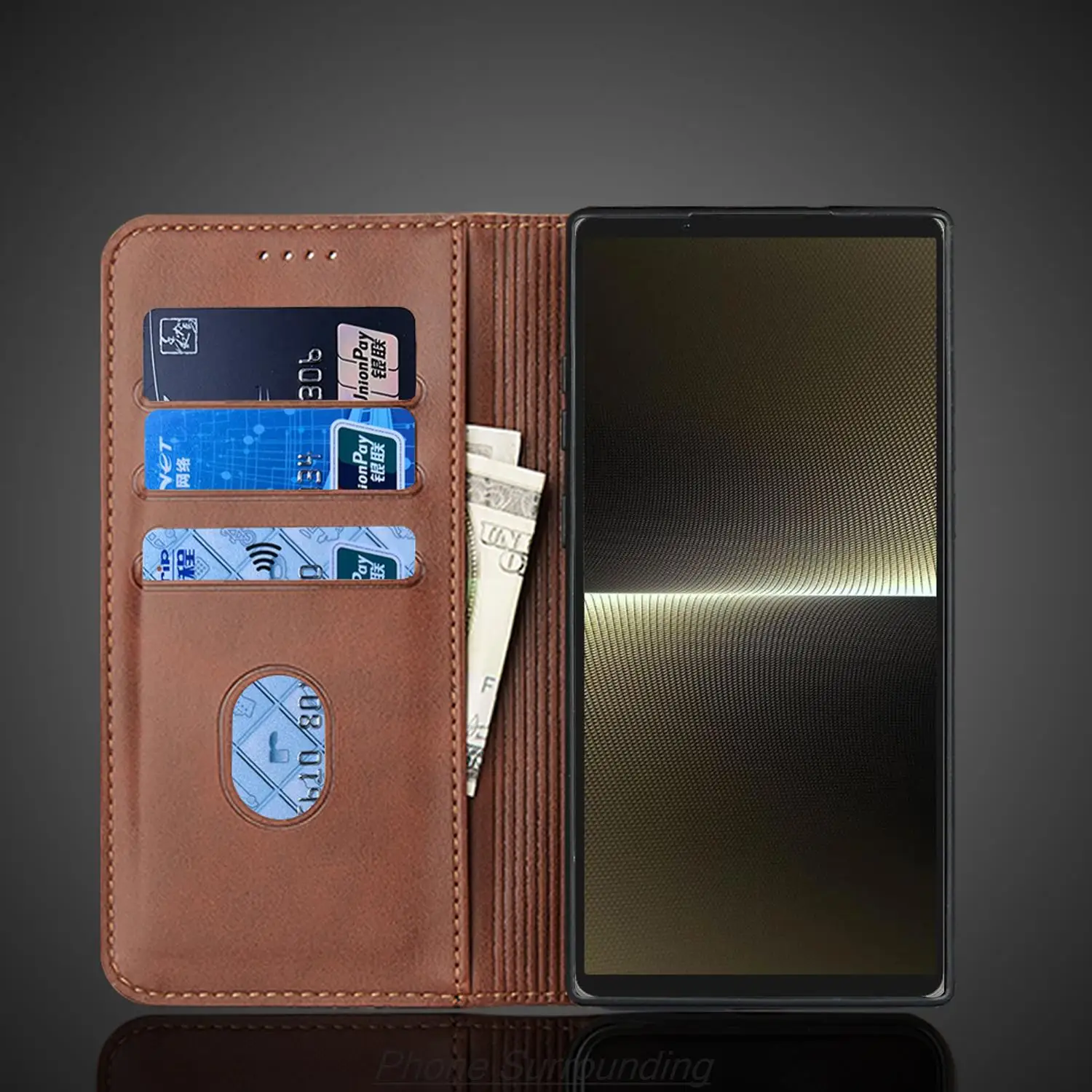 Leather Case for Sony Xperia 1 V Flip Case Card Holder Holster Magnetic Attraction Cover Wallet Case Fundas Coque