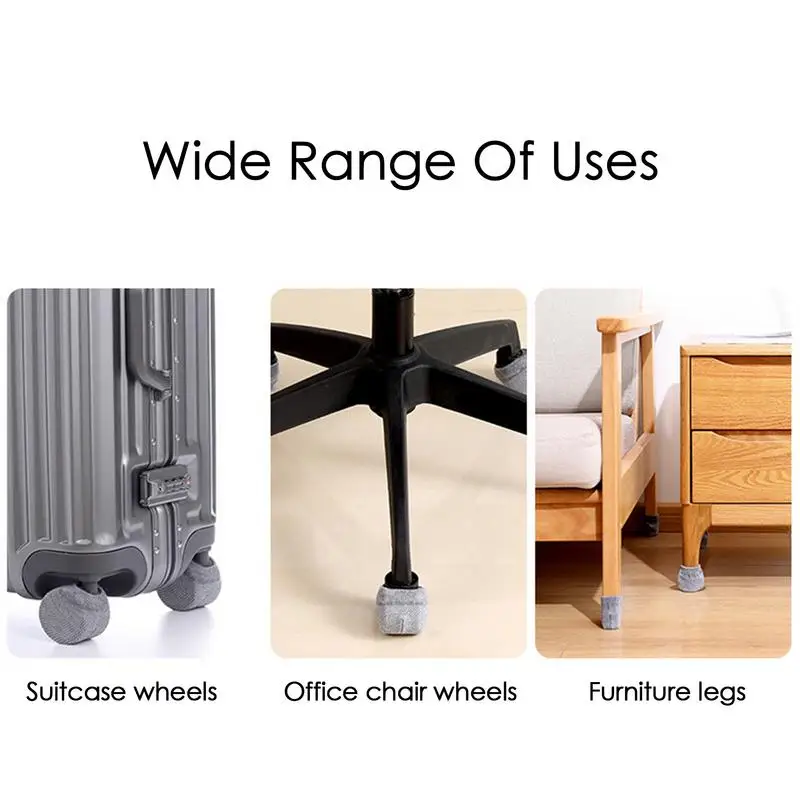 Luggage Wheel Socks 4X Carry On Luggage Wheel Cover Protector Wear-resistant Anti-slip Wheels Cover Reduce Noise Suitcase Wheels