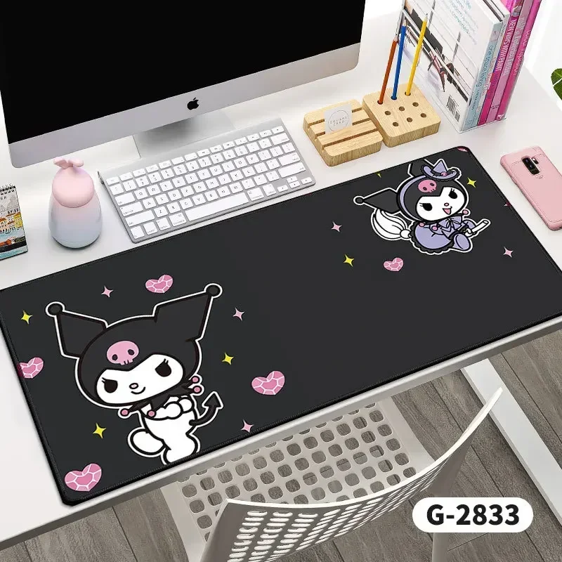 Kuromie Mouse Pad Sanrio Cute Anime Cartoon Pink Melody Large Gamer Accessories Gamer MousePad XXL Mousepad Mouse 900X400MM Mat