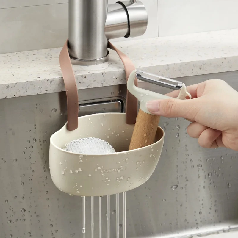 Kitchen Sink Sponges Holder For Bathroom Soap Dish Drain Water Basket Drying Rack Accessories Storage Organizer