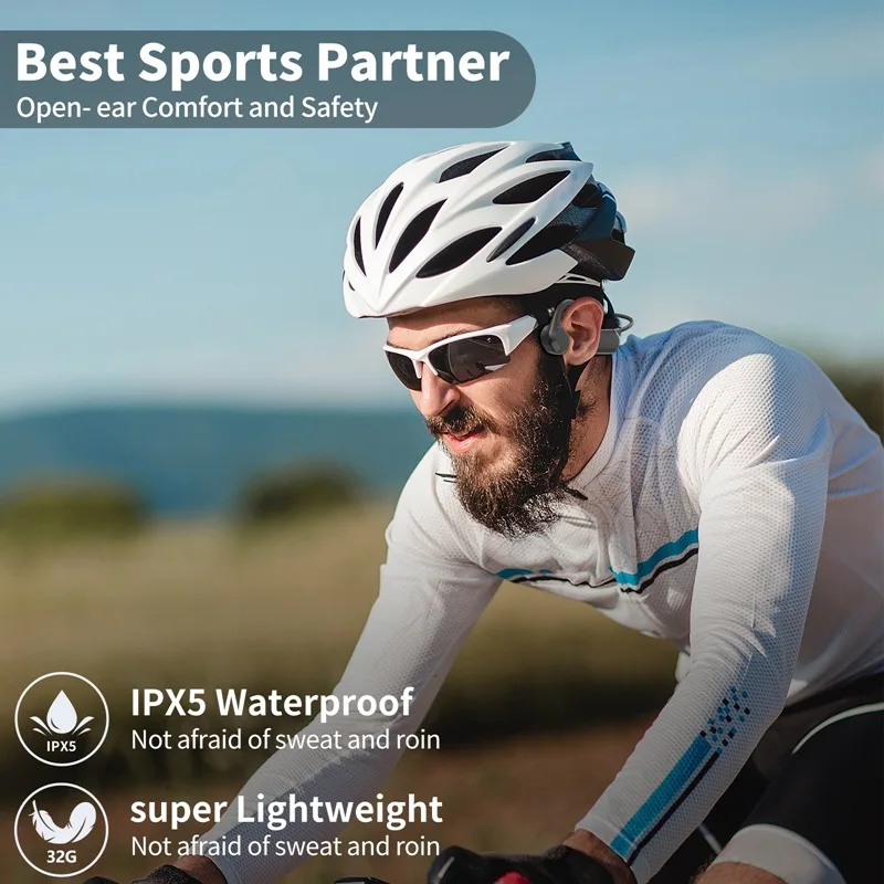 hs6 무선 이어폰 골전도 블루투스 이어폰 비삽입형 디자인 야외 활동 운동 및 달리기에 적합