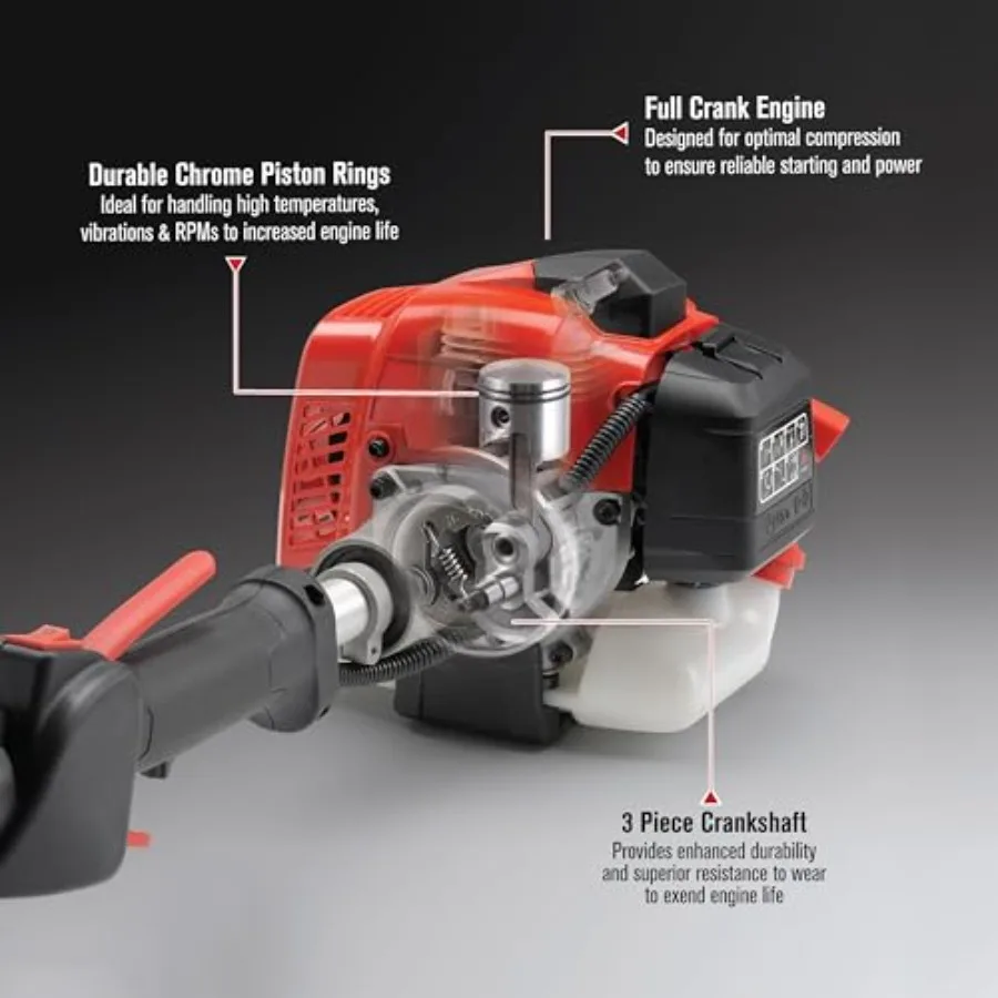25.4cc 15 بوصة. ماكينة تشذيب العمود المنحنية بدورتين تعمل بالغاز لصيانة فعالة في الحديقة والحديقة مع تصميم خفيف الوزن وسهل الاستخدام