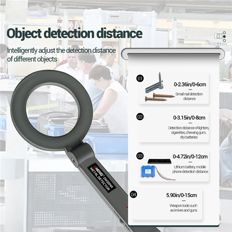 N75R- DM3004A Metal Detector professionale Rilevamento metalli Controllo sicurezza Strumento di rilevamento riutilizzabile