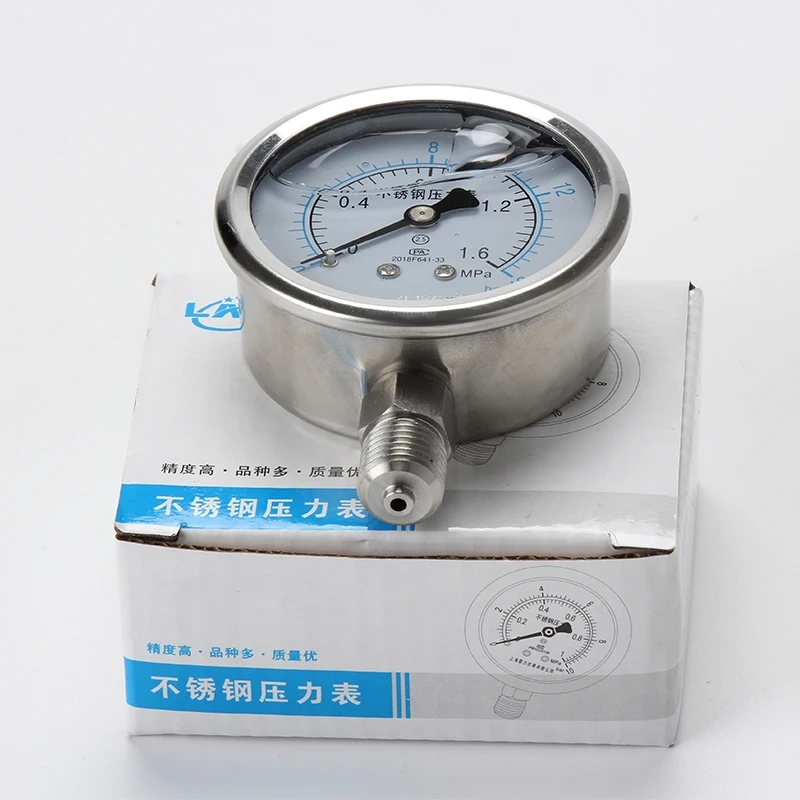 YN60BF Steam High-Temperature Ammonia Pressure Gauge 10Bar 16Bar 25Bar Stainless Steel Pressure Manometer