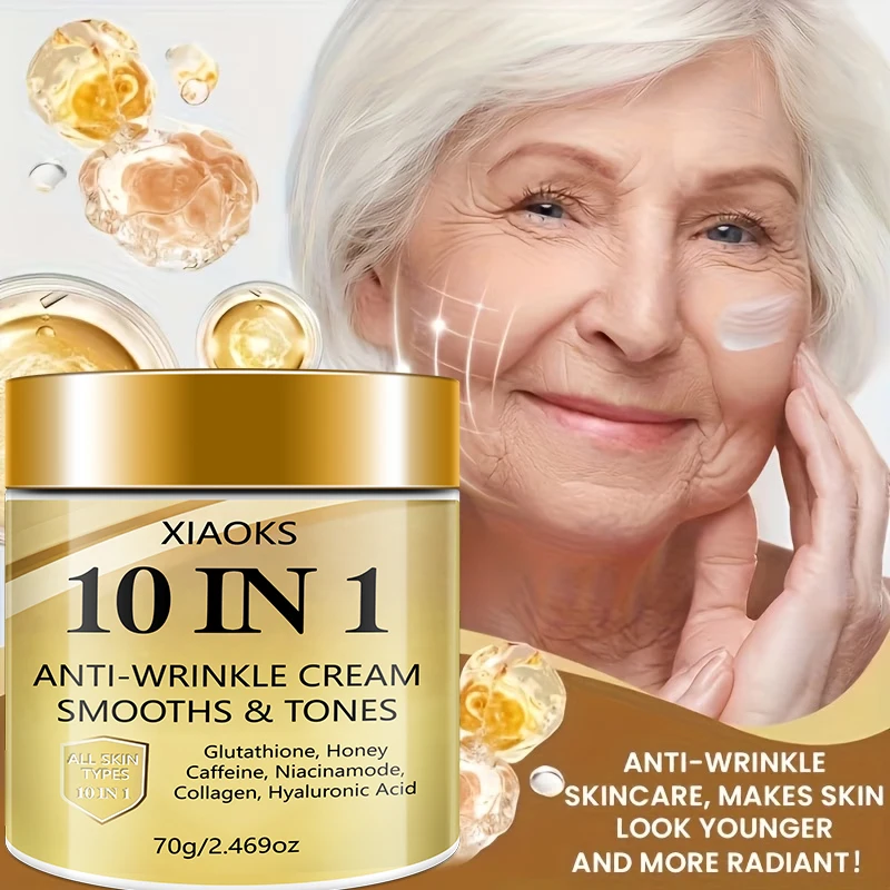 10-in-1 Instant Firming and Lifting Cream, Deeply Hydrating and Moisturizing, Smooths Dry Skin, Enhances Radiance and Elasticity, Skin Care Product, Gives Skin a Youthful Glow, Contains Retinol, Hyaluronic Acid, Niacinamide, Vitamins, Collagen, 70g, Non-Greasy - view 4