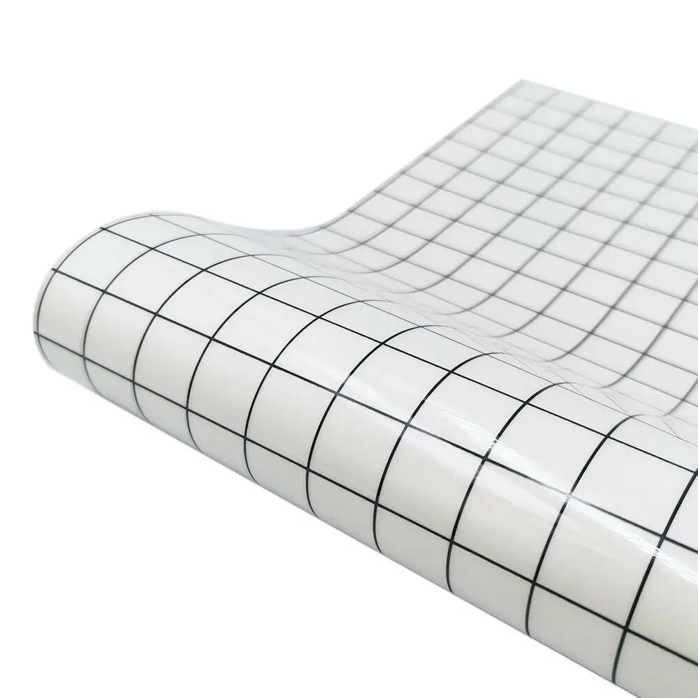 Adhesive Clear Transfer Paper Tape Sheet With Black Grid Lines High Viscosity Tack DIY cut Vinyl Decals to Glass Cups Decor