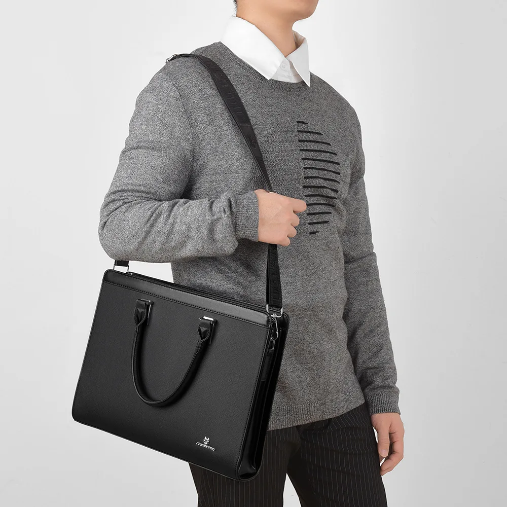 Valigetta da uomo d'affari Borse da uomo Borsa da laptop grande di lusso in pelle PU di moda per borsa a tracolla da uomo