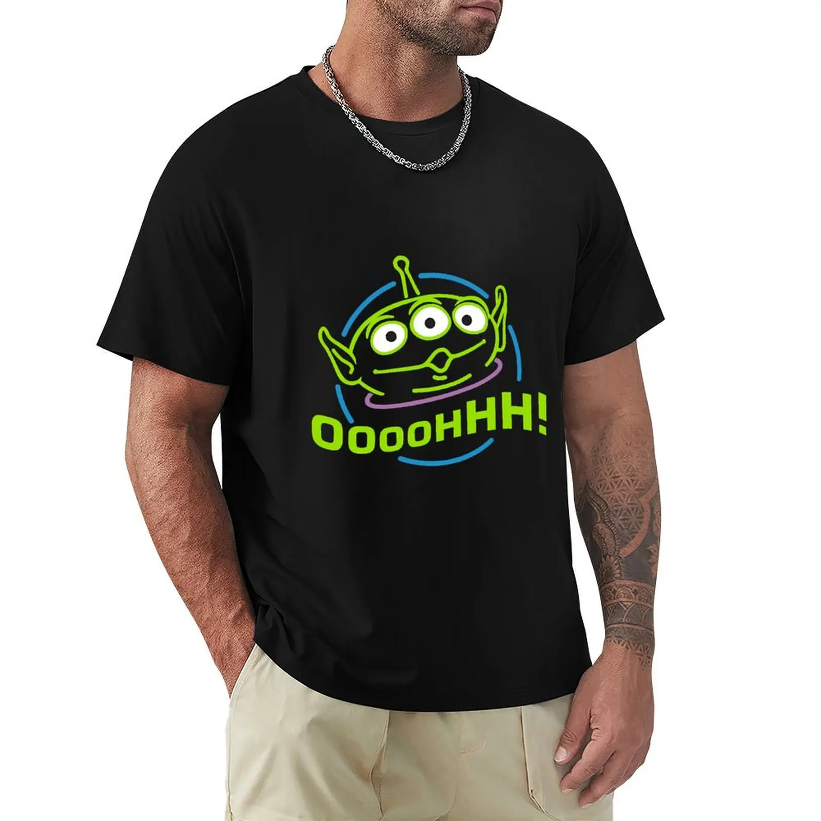 Oooohhhhhh! Alien T-Shirt summer clothes vintage anime mens graphic t-shirts big and tall