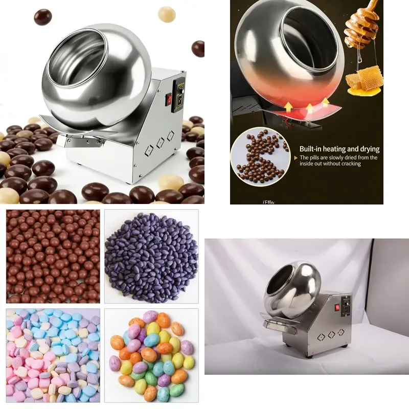 for Desktop Small Commercial Mini Chocolate Coating Machine Sugar Coating Machine Peanut Nut Chocolate Coating Machine