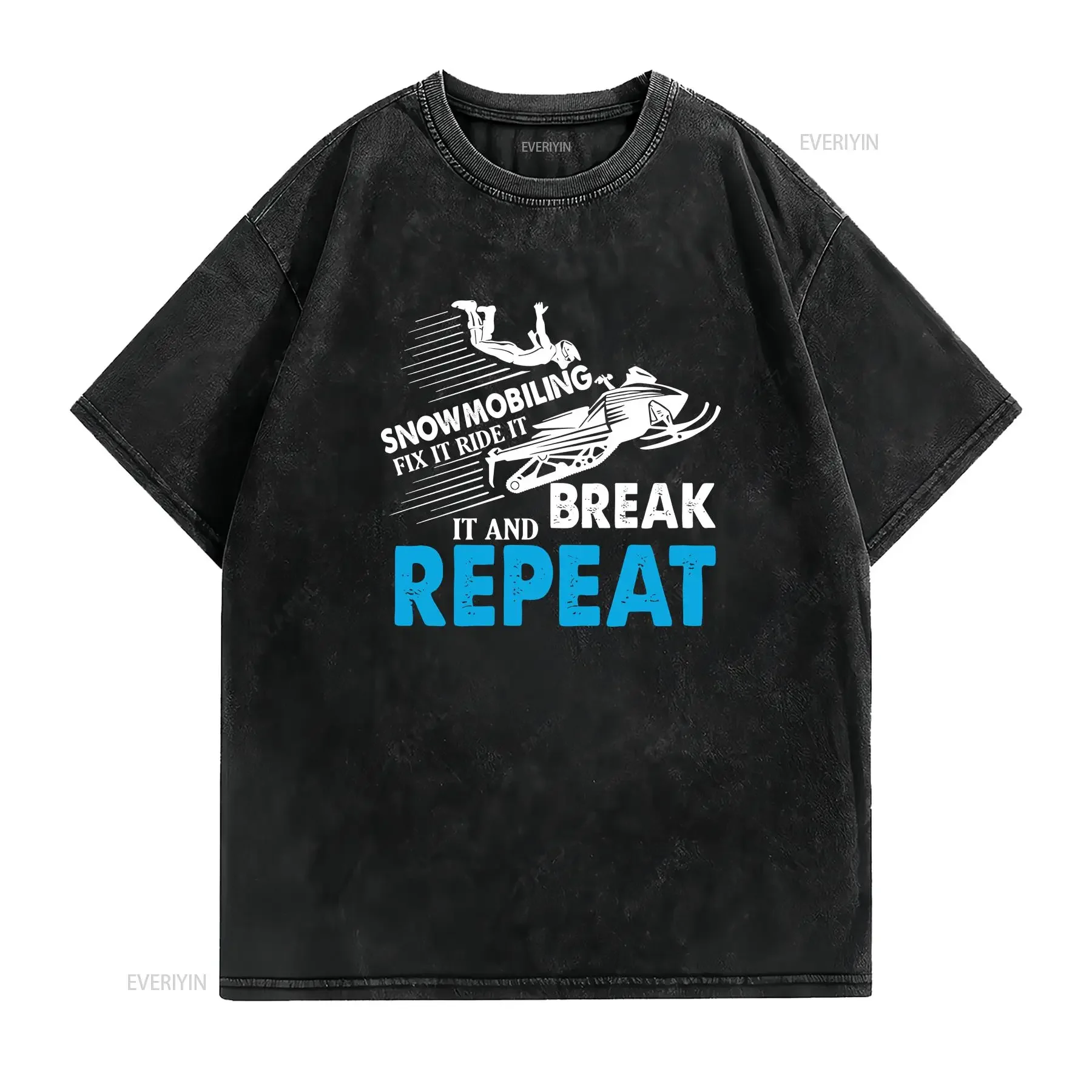 Snowmobile Snowmobiling Gear Fix T Shirt vintage Washed Stylish Unisex Casual Soft fashion streetwear graphic Comfortable